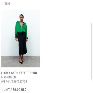 ZARA SATIN EFFECT SHIRT